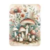 Cottage Core | Vintage Mushrooms and Flowers  Magnet