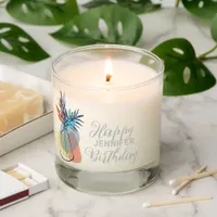 Abstract Floral Flower Birthday Scented Candle