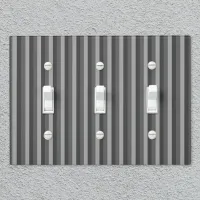 Rustic Country-Style Thin Grey Stripes Light Switch Cover