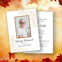 Fall Maple Leaves Edge Living Funeral Party Invitation