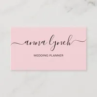 Simple Blush Handwritten Script Calligraphy Business Card