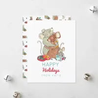 Happy Holidays Mouse Family Kids Holiday Card