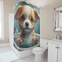 Just Keep Scrubbing - Funny Animal portraits Shower Curtain