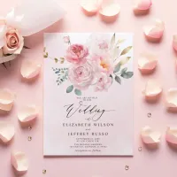 Budget Spring Blush Floral Wedding Invitations