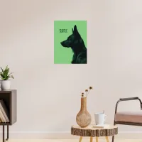 Green German Shepherd Poster