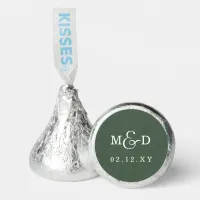 Sage Simple Modern Monogram Wedding Hershey®'s Kisses®