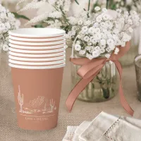 Desert Vibes Wedding Landscape Terra Cotta ID1019 Paper Cups