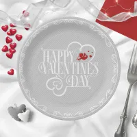 Cupid Typography Valentine's Day White ID736 Paper Plates