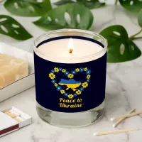 Peace to Ukraine Floral Wreath Flag Map Scented Candle