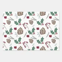 Christmas Wrapping Paper 3 Flat Sheets