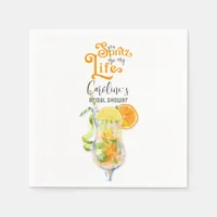 Cocktail Aperol Spritz Italian Style Bridal Shower Napkins