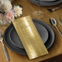 Metallic Geometric Wedding Menu Gold ID648