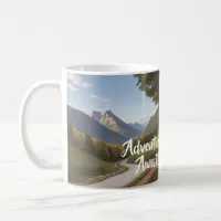 Adventure Awaits Wanderlust Travel Mountain Custom Coffee Mug