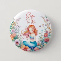 Gigi To Be Mermaid Baby Shower  Button
