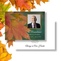 Fall Colored Leaves Death Anniversary Memorial Invitation