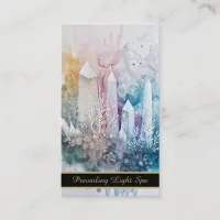 *~* Artsy Crystals AP90 Gold Rainbow QR Drip Business Card