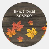 Barnwood Rustic Fall Wedding favor stickers