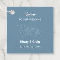 Catbells Dusty Blue Wedding Favor Tags