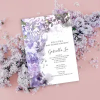 Purple Lilac Flowers Watercolor Baby Shower  Invitation