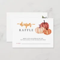 Pumpkin Gender Neutral Baby Shower Diaper Raffle Enclosure Card