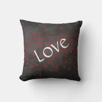 Chalkboard Hearts Love Throw Pillow