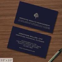 Navy Blue and Gold Financial Planner Business Card