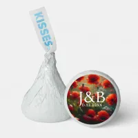 Red Poppies Floral Wedding Personalized Hershey&#174;'s Kisses&#174;