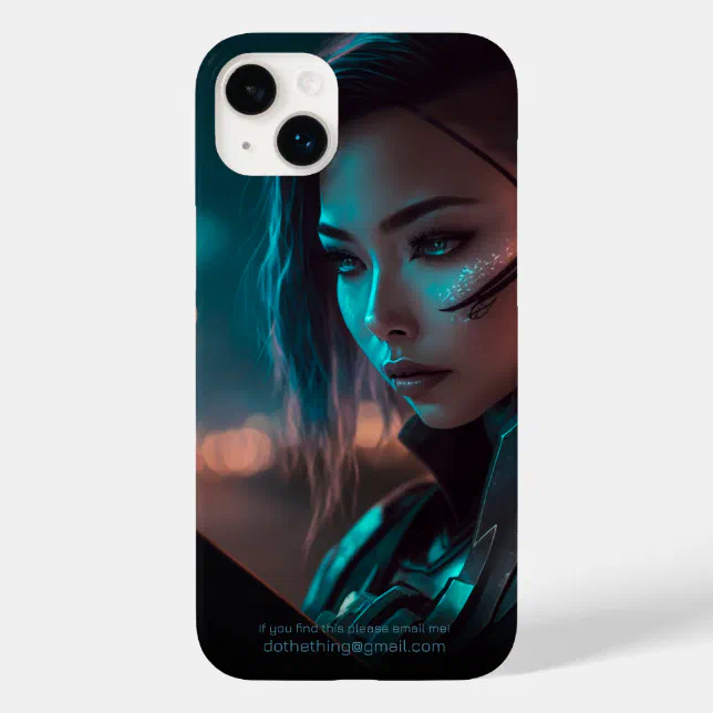 Asian Woman Reading at Night in City of the Future Case-Mate iPhone 14 Plus Case