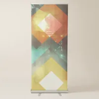 Seventies Orange Abstract Techno Triangles Retractable Banner
