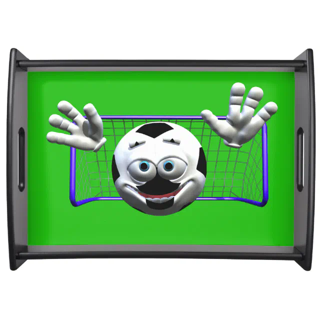 Funny Cartoon Soccer Ball Serving Tray