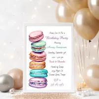 Macaron Themed Birthday Party for Her Invitation