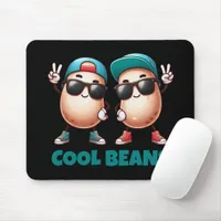 Funny Cool Beans Wear Caps and Sneakers Mouse Pad