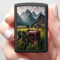 Rusty Tractor in Mountain Valley Zippo Lighter