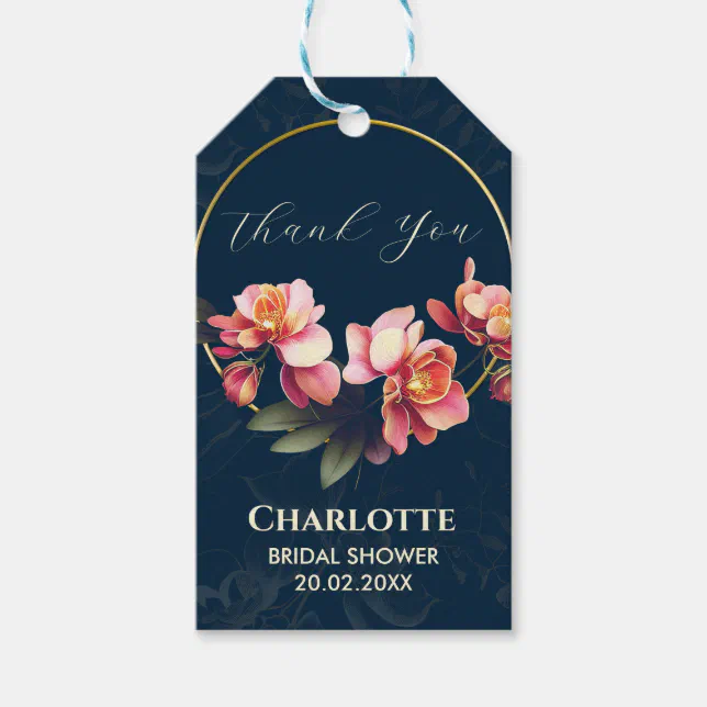 Pink Orchid Flowers | Wedding | Thank You Gift Tags