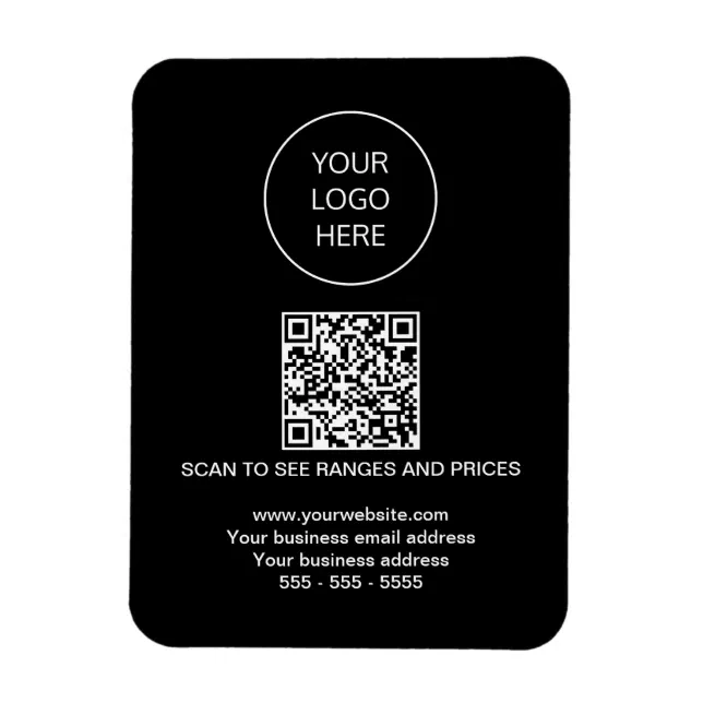 Logo QR Code Modern Black Magnet