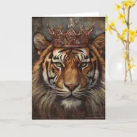 Beautiful Tiger Big Cat in a Crown all occasions Card