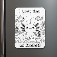 Cute Axolotl | Kid's Adult Coloring Magnet