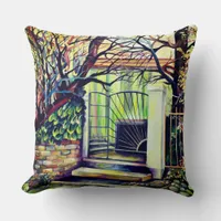 Dreamscape Luxembourg bohemian city Throw Pillow