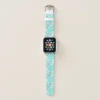 Aqua Blue Seashell Pattern. Oyster Shells Ocean Apple Watch Band