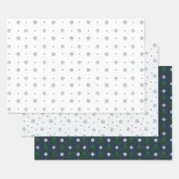 Christmas snowflakes and dots pattern wrapping paper sheets