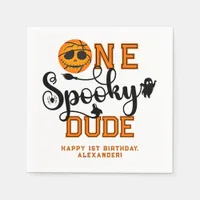 One Spooky Dude Basketball Boys Rad Kids Birthday Napkins