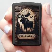 Personalized Moose Wood Sign Zippo Lighter