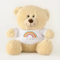 Cute Colorful Rainbow Custom Text Teddy Bear