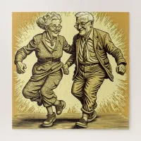 Cute Elderly Couple Dancing  Jigsaw Puzzle