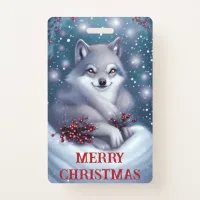 Christmas Wolf - Badge