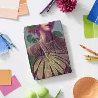 Woman in Monstera Deliciosa Leaves iPad Air Cover