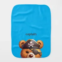 Captain Bear Baby Burp Cloth