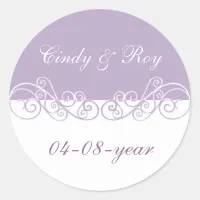 Lavender wedding stickers