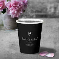 Love Calligraphy Thank You Heart White B&W ID940 Paper Cups