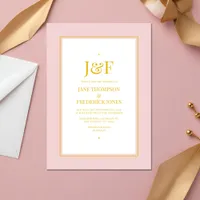 Blush Pink and Gold Wedding Invitation